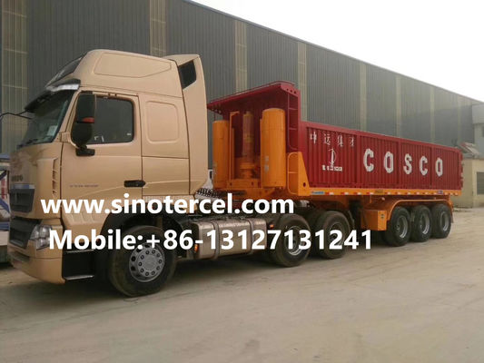 Boîte de chargement-déchargement Cargo Semi-remorque 53 pieds 3 essieux 40-60Tons rouge