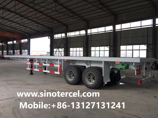 Semi-remorque à lit plat personnalisée solution ultime pour les besoins de transport lourd 20-30Tons Blanc