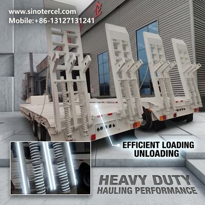3 Axles Flat Bed Semi Trailer With Anti Rust Chassis Surface White