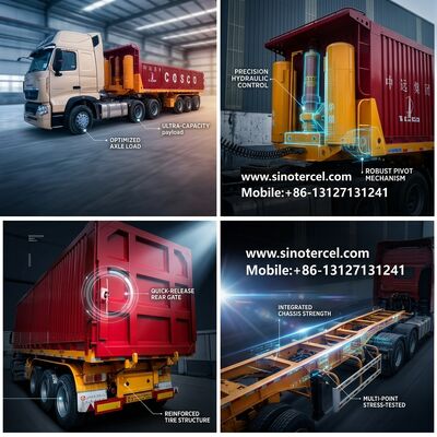 Boîte de chargement-déchargement Cargo Semi-remorque 53 pieds 3 essieux 40-60Tons rouge