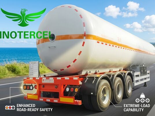 Semi-remorque à réservoir de carburant 55000Ltr à trois essieux Lng
