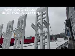 Semi-remorque plateau à 3 essieux avec surface de châssis antirouille blanc